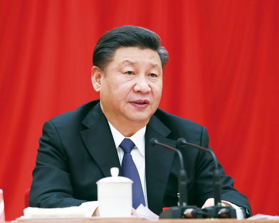中國(guó)共產(chǎn)黨第十九屆中央委員會(huì)第三次全體會(huì)議，于2018年2月26日至28日在北京舉行。中央委員會(huì)總書(shū)記習(xí)近平作重要講話。 新華社記者 鞠鵬/攝